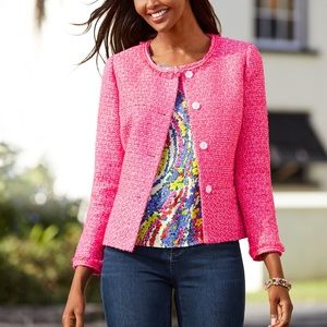 Talbots hot pink tweed jacket 24w